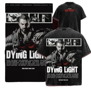Dying Light The Beast Washed Tee, Vintage Zombie Game Graphic T-Shirt, Premium Heavyweight Cotton Loose-Fit Top, Gift for Kyle Crane Fans