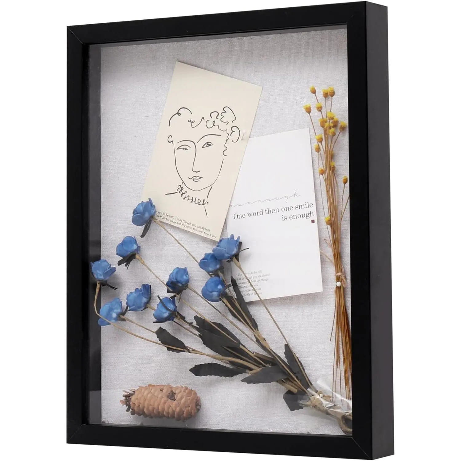 11x14 Shadow Box Wood Picture Frame, Tempered Glass, Black