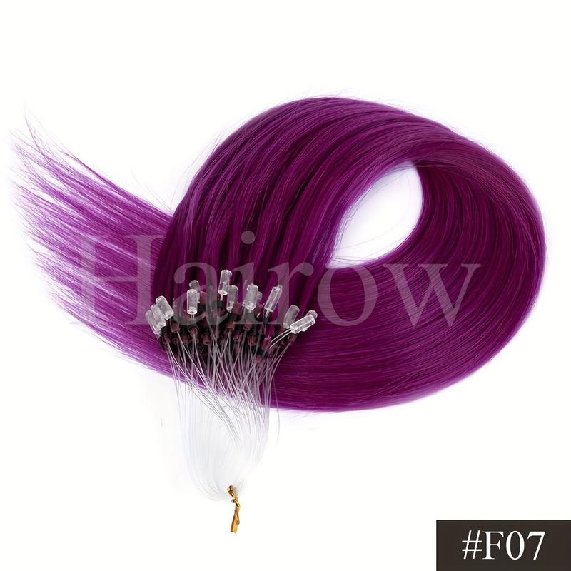 New Wholesale Hot 12" 16" 20" Colored Micro Loop Human Hair Extensions - 50pcs Pack, Straight Pink, Green, Red, Blue, Real Human Hair Microlink Extensions, 30g, Perfect for Vacation Style, Women'S Hair Accessories |   Vibrant Hair Color |   High-Quality H