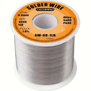 Soldering Iron & Tin Rosin Core Solder Wire (0.8mm/1.0mm/1.2mm), Wire with 1.5–2.0% Flux, Electrical Welding Accessory for Home & DIY Use