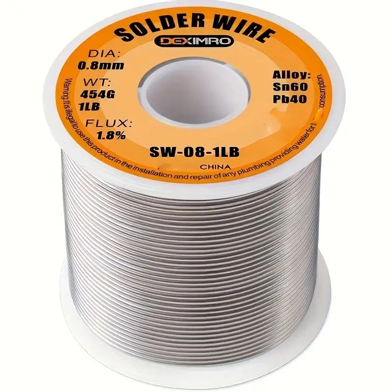 Soldering Tool Kit, 3-Size Rosin Core Solder Wire Set (0.8mm/1.0mm/1.2mm) with 1.5-2.0% Flux, Corrosion Guard, Moisture-Shielded Storage, Electrical Welding Accessory for Home DIY Fixes, 3‑Size Wire Set