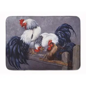Carolines Treasures  Roosters Roosting Machine Washable Memory Foam Mat