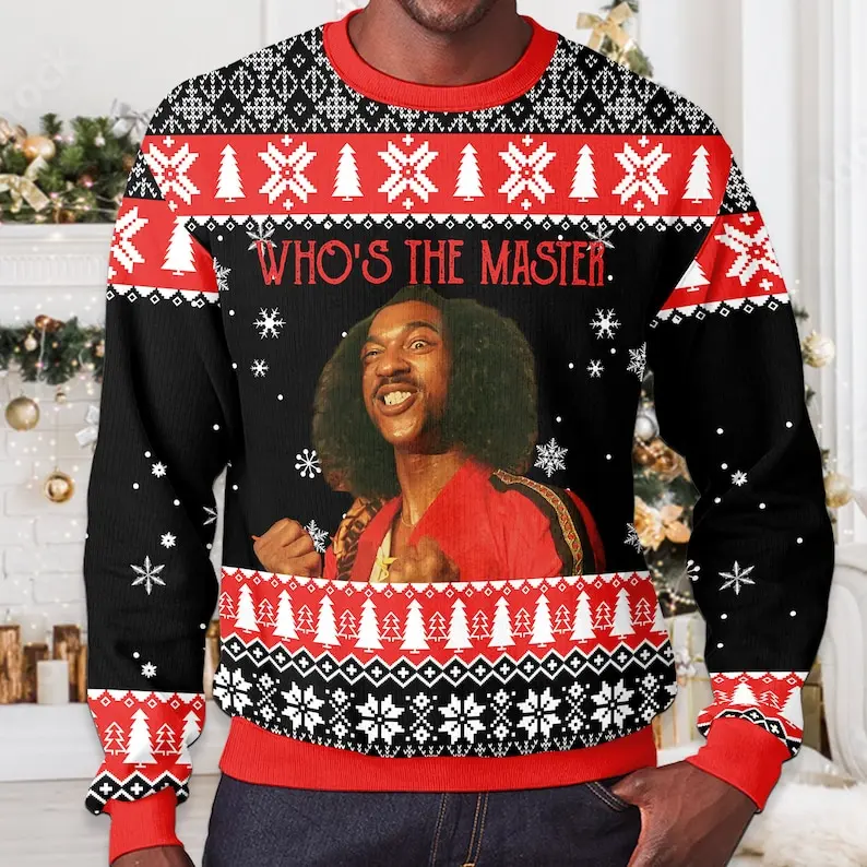 Retro Christmas Ugly Sweater Who's The Master Vintage Movie Sweatshirt