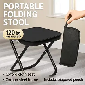 Portable Folding Chair, Ultra-Light Travel Stool, Oxford Fabric, Durable Frame, Easy to Carry, Ideal for Camping, Picnics, Fishing