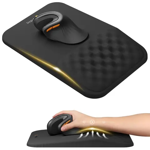 ProtoArc MP50 Ergonomic Mouse Pad with Massage Bumps, Wrist Support for Pain Relief, 30x20cm Waterproof Soft Memory Foam, Rubber Base Firm Grip, Smooth Tracking, Spill-Resistant & Easy Care, Desk Mouse Pad, PC Accessories, Office Gadgets, Husband Gift
