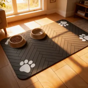 Pet Feeding Mat-Absorbent Dog Mat for Food and Water Bowl-No Stains Quick Dry Water Dispenser Mat-Dog Accessories Pet Supplies-Bowl for Messy Drinkers Dog accessories Dog products thin cold lightweight blanket large small cat