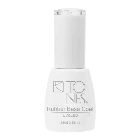 TONES Rubber Base Coat - Thick Gel Formula for Advanced Nail Art & Chrome Powders 0.56 fl oz UV/LED Curable