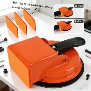 Heavy-Duty Iron Suction Cup Floor Gap Repair Tool + 3 Striking Pads - Reinforced Suction for Tile Spacer, Wood Grain, PVC, Porcelain, Glass Floors - Professional Flooring Tool Set for Home Toolbox, Home Repair Tools