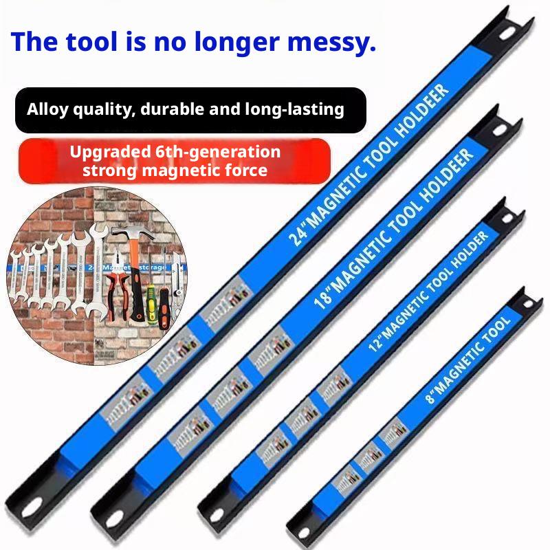 Heavy Duty Magnetic Tool Holder Strip - Wall Mount Steel Organizer Rack with Strong Magnet, Various Widths 8/12/18/24 In Storage Bar, Hardware Kit with Expansion Screws for Storage Organization in Garage Workshops