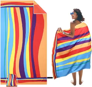 Large Beach Towel 71" x 39" Compact Quick Dry Sand Free Towel for Travel Swim