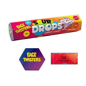 Face Twisters Sour Drops Chewy Candy 3.53 oz