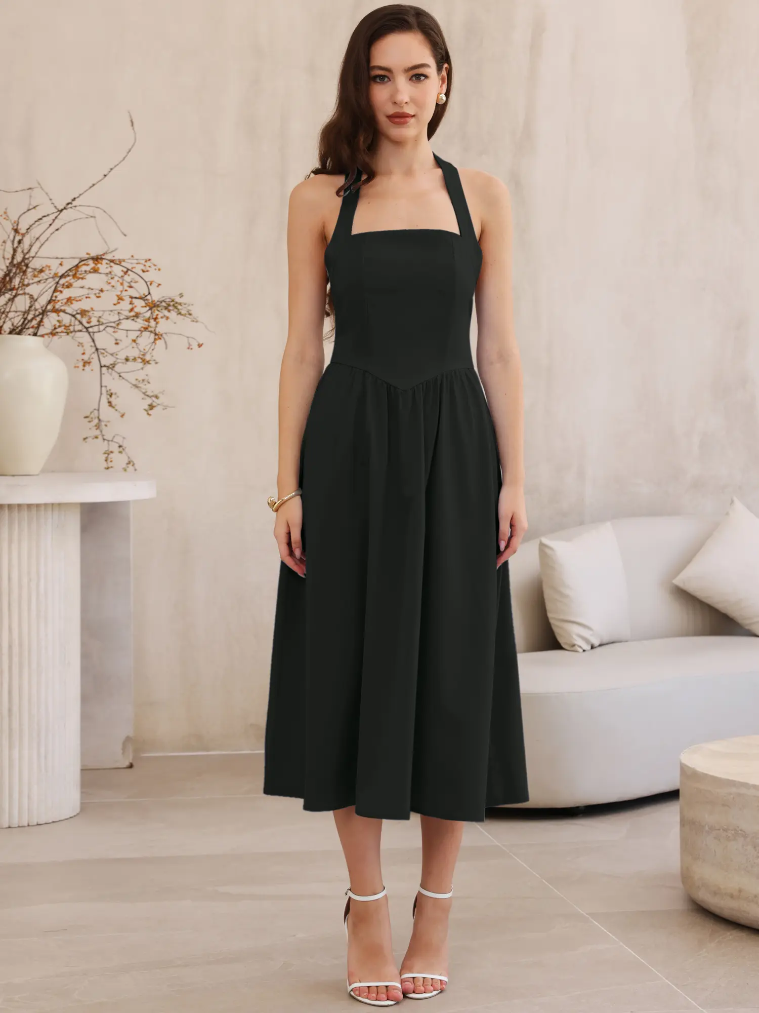 INSPIRE CHIC Midi Dress Women's Off Shoulder Halter Corset High Waist Swing Flowy Long Dresses - TikTok Shop INSPIRE CHIC Midi Dress Women's Off Shoulder Halter Corset High Waist Swing Flowy Long Dresses - TikTok Shop