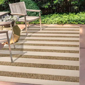 JONATHAN Y Aveiro Wide Stripe Indoor/Outdoor Area Rug; for Living Room, Kitchen, Bedroom, Dining Room, Patio, Porch, Backyard
