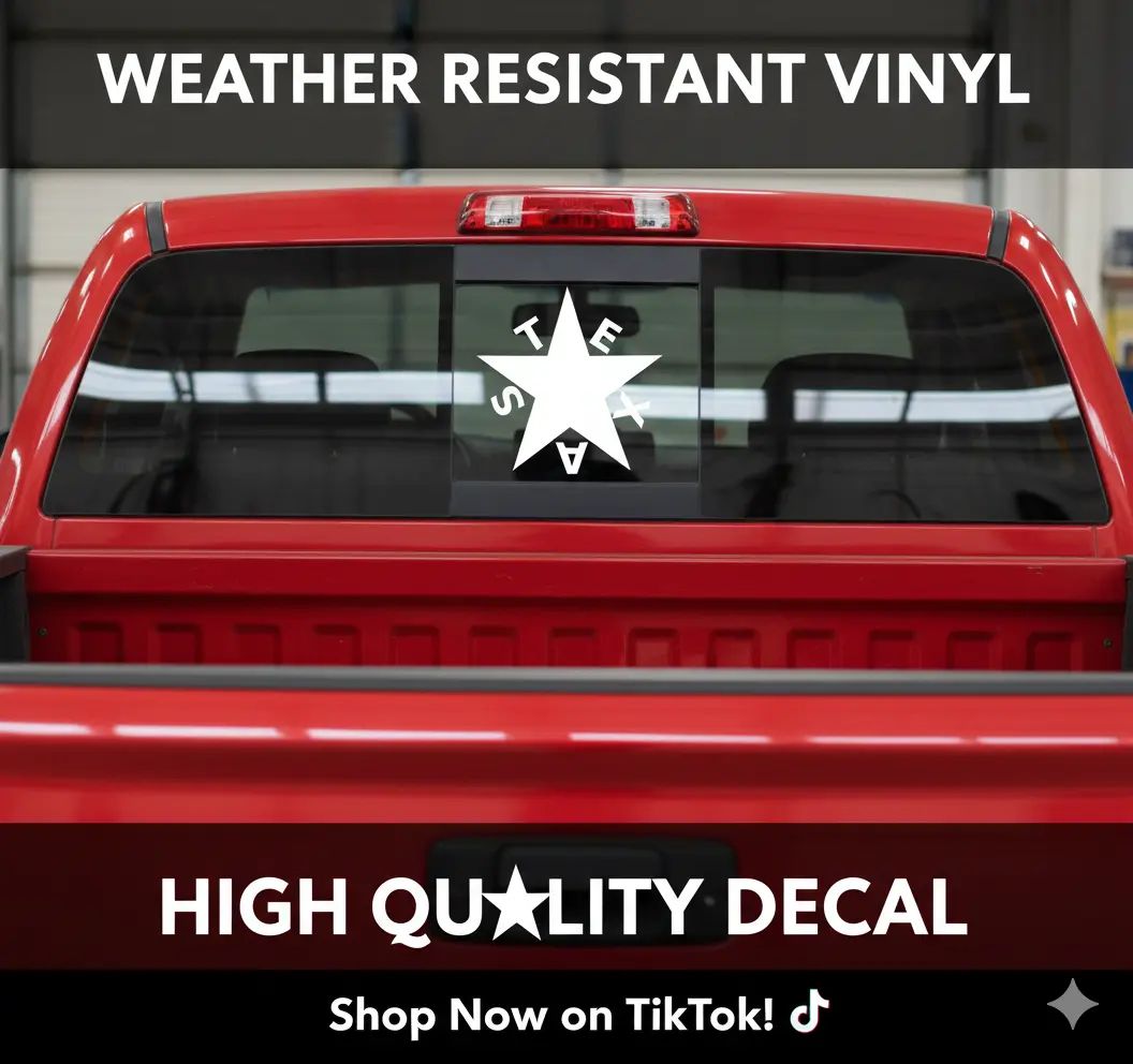 Texas Decal - Bold Tribute to Texas in Premium Vinyl for Vehicles Gear Windows & More Weatherproof UV Resistant Easy Peel Stick Application
