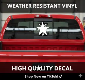 Texas Decal - Bold Tribute to Texas in Premium Vinyl for Vehicles Gear Windows & More Weatherproof UV Resistant Easy Peel Stick Application