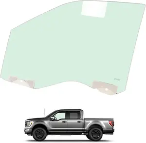 Front Left Door Window Glass Compatible with 2015-2024 Ford F150 F250 F350 F450 F550 Light Green Tempered Glass - Driver Side