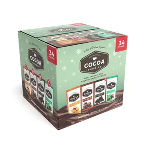 Cocoa Classics Premium Hot Cocoa Mix Variety Pack, 34 Packets, Chocolate Supreme, Dark Chocolate, Salted Caramel, Mint Flavors