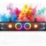 Ehaho 26'' UTV Sound Bar Audios - 500W Output Keeps Music Punchy, 6-Speaker Bluetooth Golf Cart Speaker, RGB Party Lights, IP66 Waterproof ATV System, EQ, Party Mode, RF Remote, AUX, Compatible with Polaris RZR, CFMOTO