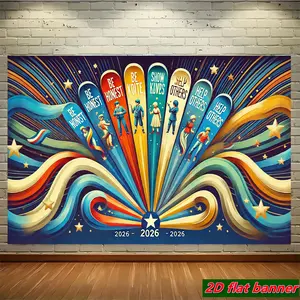 2D Flat - 1pc 2D Flat Banner | Honesty Kindness Future, Durable Polyester Photographic Hanging Cloth, Suitable for Event Decorations at Family Gatherings, Birthday Parties, Weddings, Anniversaries, Graduations, and More (No Electricity Required)