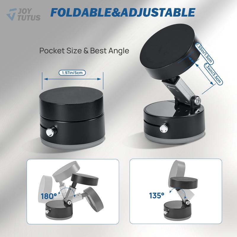 Joytutus 2026 Upgrade Multifunctional Vacuum Suction Phone Holder Portable Lazy Nano Magnetic Car Mount with Double-Row N52 Magnets for Smooth Surfaces Compact Lightweight Design