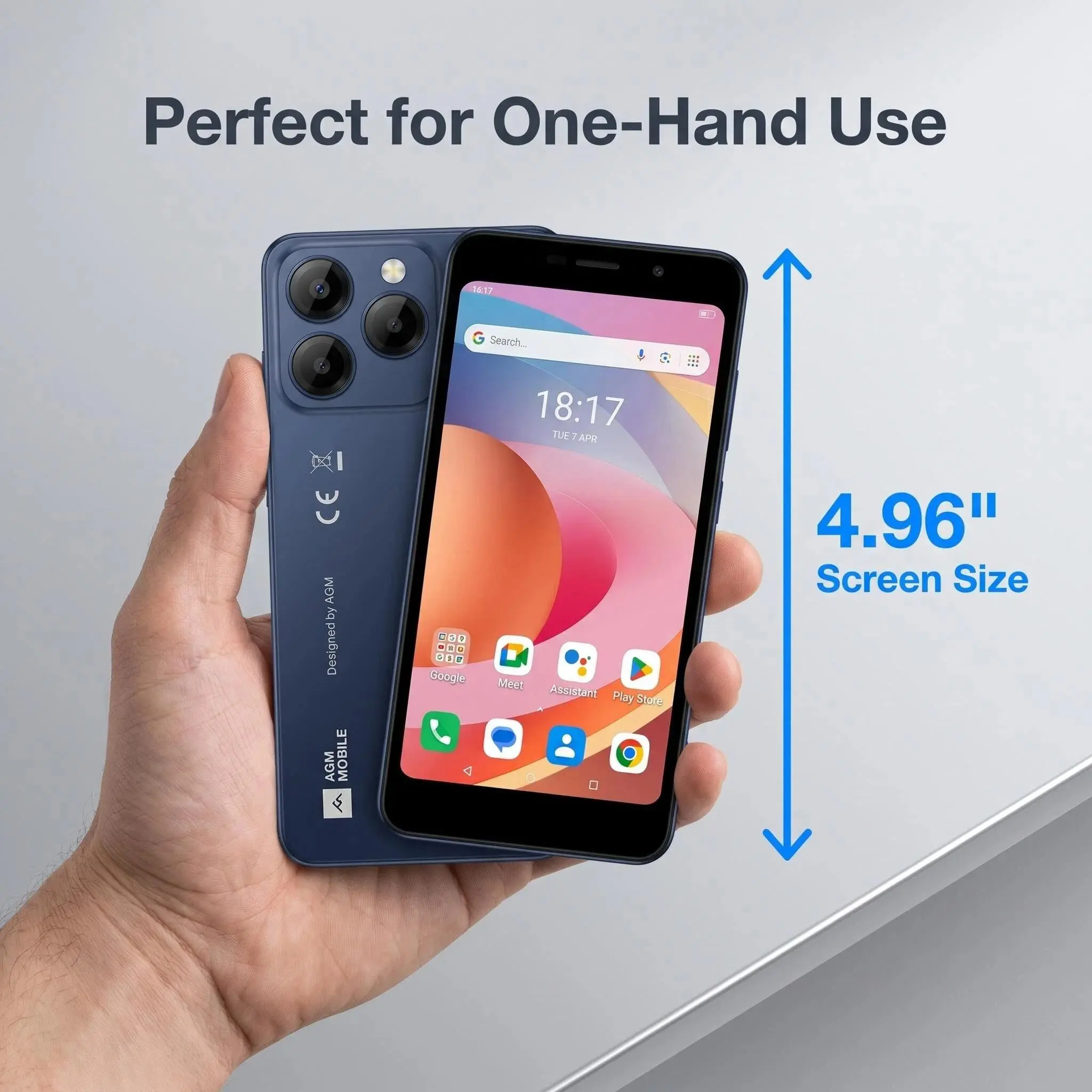 AGM N2 Smartphone, 4.96-inch HD Screen, Global 4G Network, Dual-SIM, Quad-Core Processor, 3GB RAM + 32GB ROM, 3000mAh Battery, Android 16 OS, Cellphone