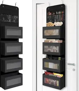 Over the Door Organizer 4 Tier Hanging Storage | Space Saving Closet & Bathroom Door Organizer for Toys, Clothes & Accessories