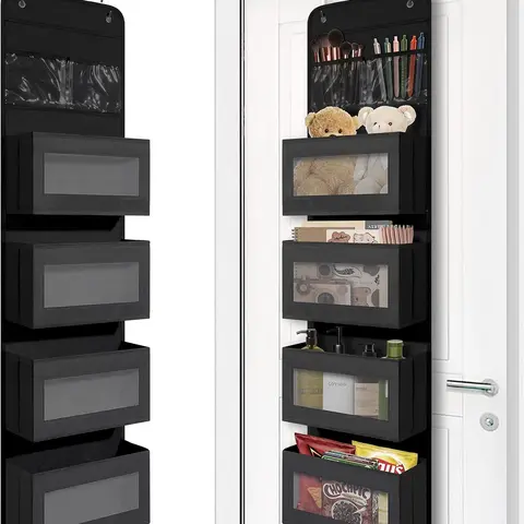 Over The Door Hanging Organizer 4 Large Compartments | Bedroom Closet Nursery Storage Rack | Space Saving Toys Clothes Accessories Organizer