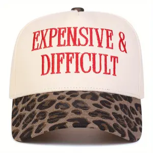 Expensive & Difficult Leopard Vintage Hat Vintage Trucker Coquette Adjustable Baseball Cap for Classic Look