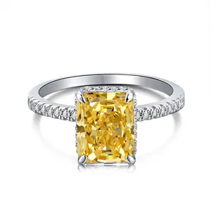 Golden Hour Glow Ring  Square Lab-Grown Yellow Diamond ⋆ S925 Sterling Silver ⋆ SELLING FAST!”