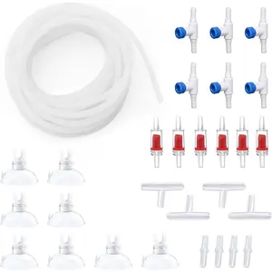 Premium 25FT 3/16inch Air Hose for Aquarium with Connector,Check Valve, Control Valve Accessories (Translucent, 25 ft.)