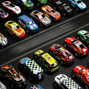 26-Piece Pull-Back Car Set | Mini Racing Car Toy for Boys and Girls, Perfect for Children's Day, Christmas, New Year, or Birthday Gifts, Pull-Back Car, Metal Friction Powered Toy Car