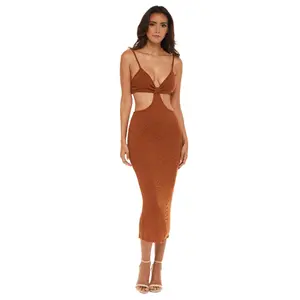Ally Midi Dress Cognac