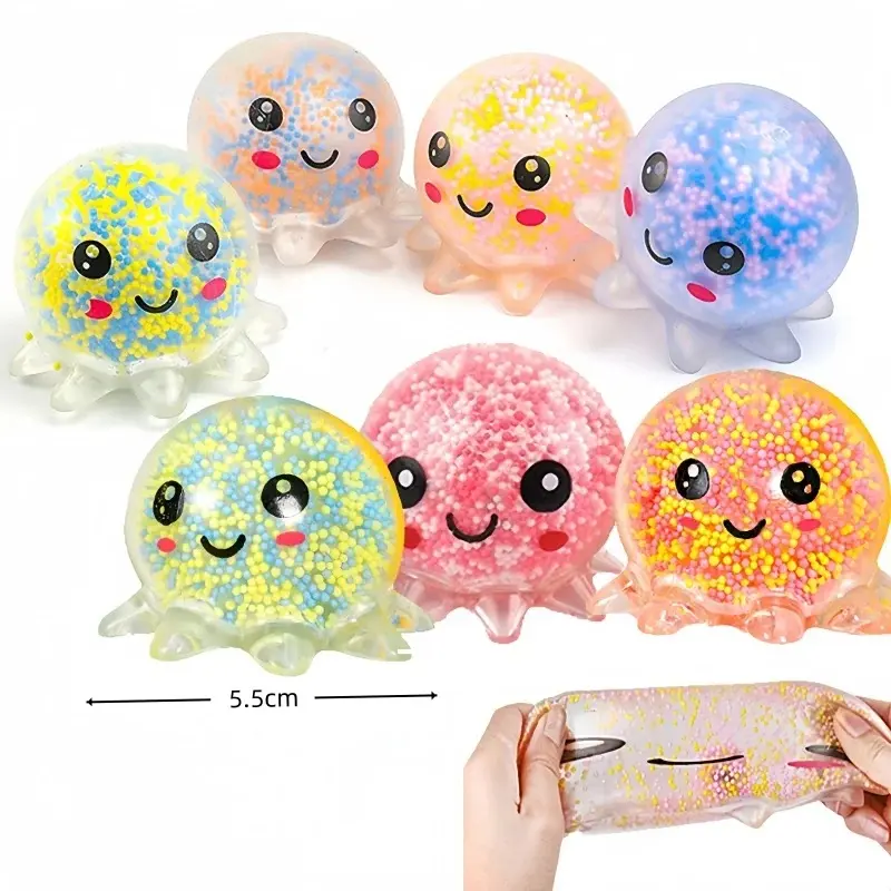 Animal Squid Stress Relief Ball Squeeze Decompression Toy Bubble Octopus Ball Stress Relief Toy Slow Rebound Soft Toy Birthday Gift