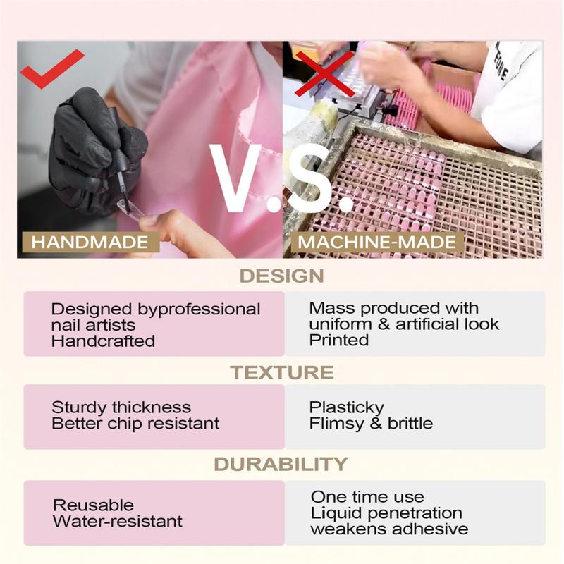 30pcs Mystery Box Handmade Press on Nails, 3D Floral Short Duck Design,Rhinestone French Shimmery Finish, Perfect for Weddings & Parties Christmas Halloween, Handmade Reusable Nails