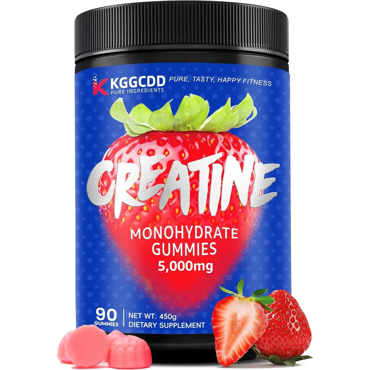 99.99% Creatine Monohydrate Gummies for Men & Women, 5,000mg Tasty Gummies | Creatine Gummies for Muscle Strength, Endurance, Recovery & Sugar Free, Gluten-Free, Vegan, Non-GMO, 90 Count