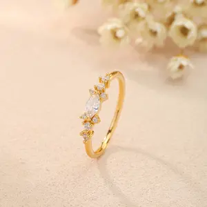 Trend Shiny Micro Inlay Zirconia Thin Rings For Women Tailed Ring Wedding Party Fashion Accessories Jewelry Gifts