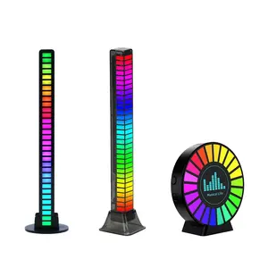 Sound - Activated RGB LED Ambient Lights - Rechargeable for Car, TV & Gaming!Create a Dynamic Atmosphere (1pc, Black)