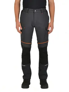 Work Pants, Multi-Pocket Tooling Pants with Reflective Trim, Suitable for Men, All Seasons Fitted Style