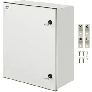 VEVOR Fiberglass Enclosure 23.6x 15.7x 9.1 Electrical Enclosure Box NEMA 3X Electronic Equipment Enclosure Box IP65 Weatherproof Wall-Mounted Electrical Enclosure with Hinges Quarter-Turn LatchesVEVOR Super Brand Day