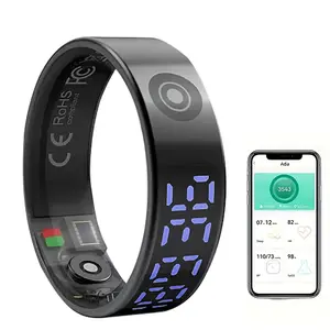 Smart Ring Waterproof 5atm, Heart Rate Monitor, Sleep Tracker, Waterproof Pedometer, Fitness Tracker, Clock Display, Unisex, Multiple Sizes, Perfect Gift for Halloween & Christmas