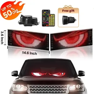Nfutreon Devil Eyes For Car Programmable Bluetooth APP Control, BlackFriday, Pre-made Animations Customizable Text Illuminated Emblem Decoration LED Lights Dashboard Decoration