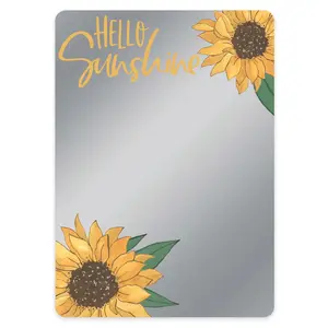 Hello Sunshine Magnetic Mirror / 5" x 7" Shatterproof School Locker Accessory / Teen Girl Sunflower Decor Gift / Made In The USA