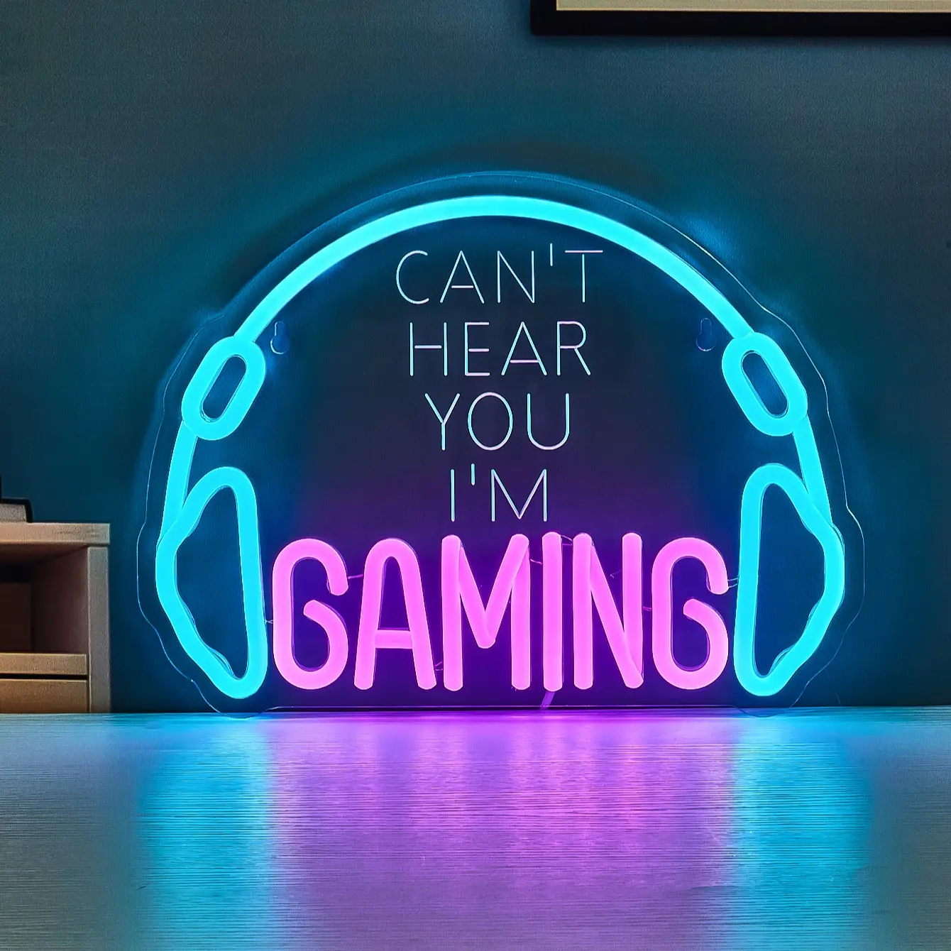 Neon Gaming Light Sign, Can't Hear You I'm Gaming LED Wall Decor, Led Decoration, Bedroom Game Room Man Cave USB Powered Ambient Lighting, Led Signs, Led Neon Lights