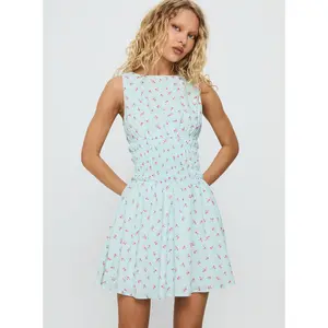 Alonah Shirred Mini Dress Blue Floral