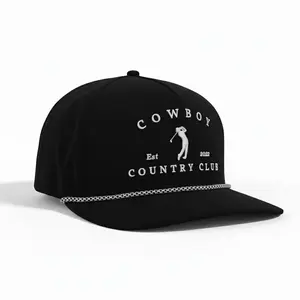Cowboy Country Club Premium Rope Golf Hat | Luxury Western Golf Cap | Structured Snapback | Minimal Embroidered Hat | Unisex Country Club Style