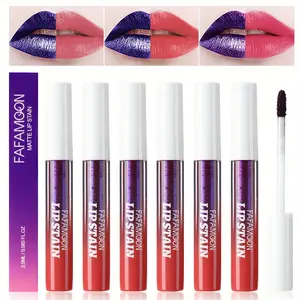 Long Lasting Peel Off Lip Gloss, 6 Counts/set Matte, Easy Coloring Lip Stick, Suitable for All Occasions Lip Makeup, Cosmetic, Lip Color Pigment