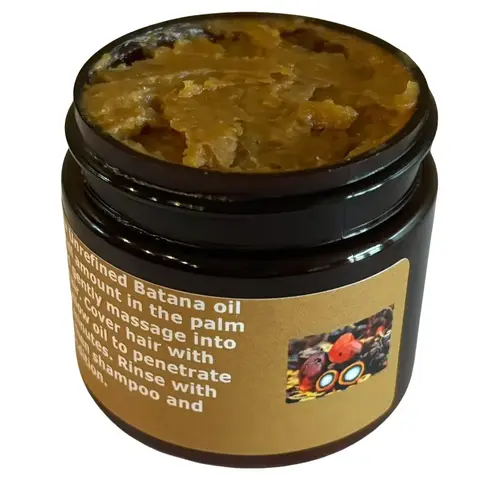 Raw Unrefined Palm Batana Oil for Hair Growth - 2oz Natural Haircare Treatment, Hair Fall Help, Moisturizing Scalp Care Support