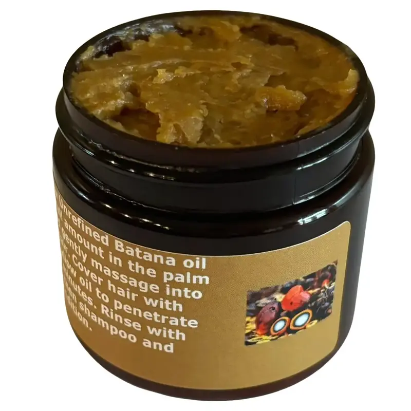 Raw Unrefined Palm Batana Oil for Hair Growth - 2oz Natural Haircare Treatment, Hair Fall Help, Moisturizing Scalp Care Support