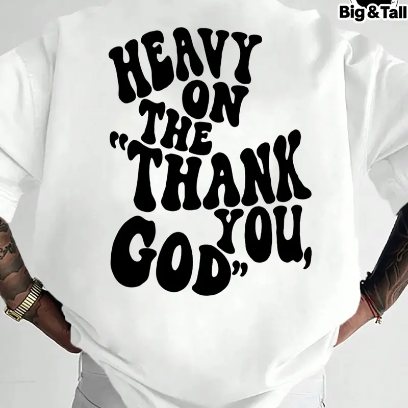 Casual Simple Slogan Print Short Sleeve Fitted T-Shirt, Short Sleeved, Comfortable Summer Top, Perfect for Daily Wear, Men's Streetwear Fashion Tee, Casual Streetwear Style, Clothes, Tropical