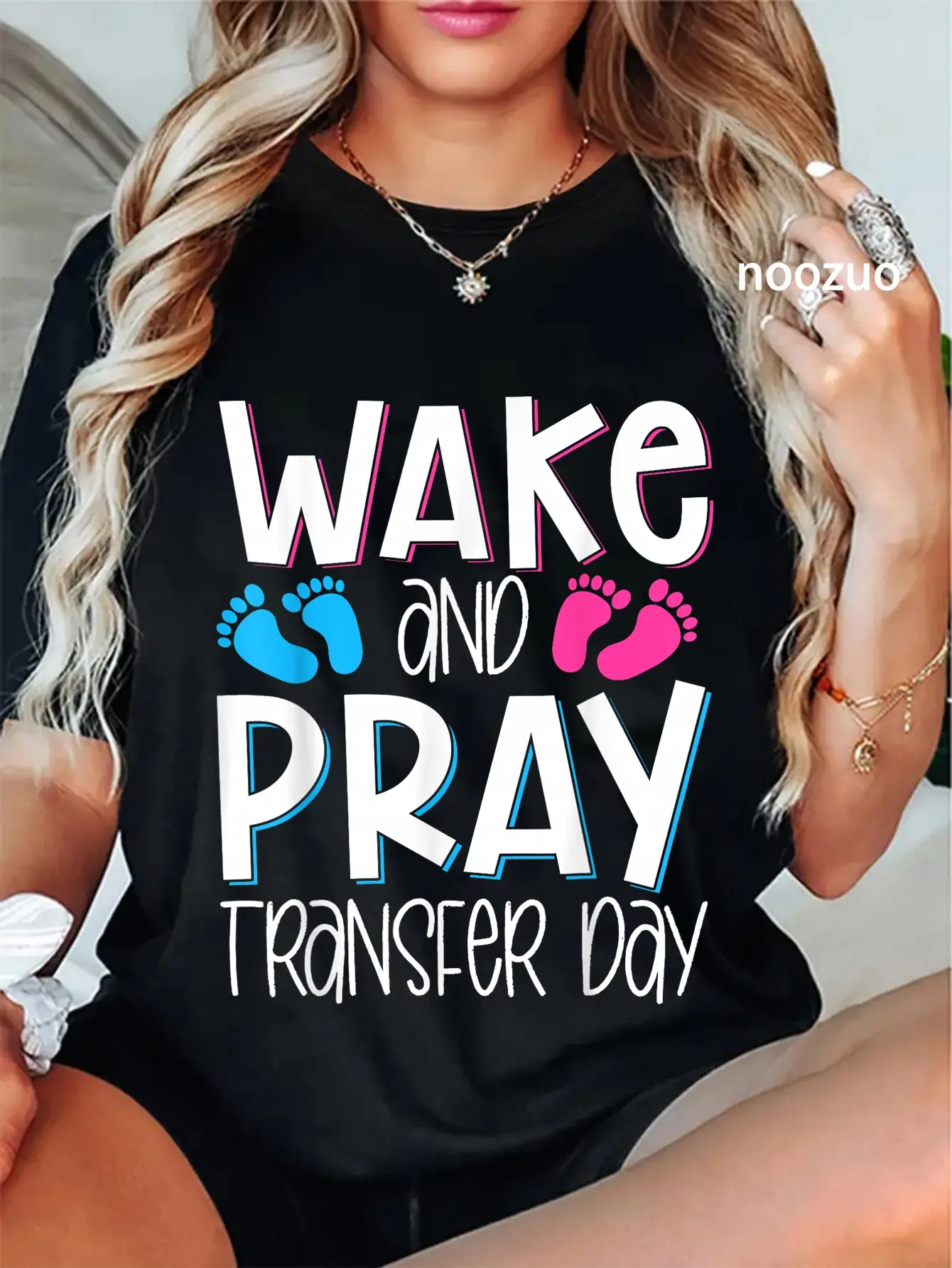 100% Cotton Wake And Pray Transfer Day T-Shirt IVF Prayer Embryo Transfer Surrogate Egg Donor